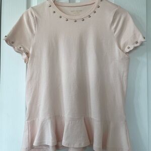 Kate Spade Pink Ruffle Hem Top